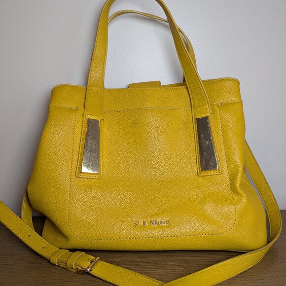 STEVE MADDEN BGRAMMER SATCHEL HAND BAG MUSTARD YELLOW TIK TOK VIRAL TRENDY - Picture 2 of 11